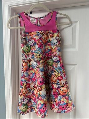 Shopkins Multicolor Character Print Sundress with Pink Yoke